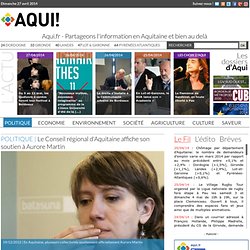 L'Aquitaine affiche son soutien à Aurore Martin