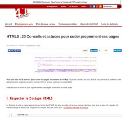 HTML5 : 20 Conseils et astuces pour coder proprement ses pages