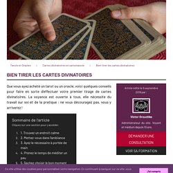 10 conseils pour Tirer les cartes divinatoires soi-même (Tarot ou Oracle)