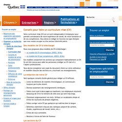 Curriculum vitae &gt; Emploi-Québec