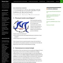 7 conseils pour débuter dans le blogging