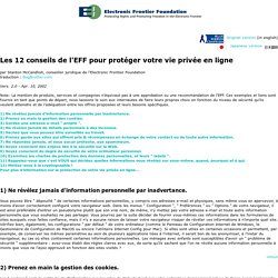 Les 12 conseils de l'EFF pour protéger votre vie privée en ligne