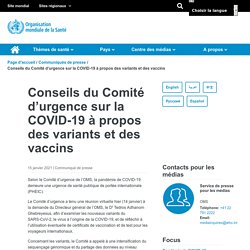 Conseils du Comité d’urgence sur la COVID-19 à propos des variants et des vaccins