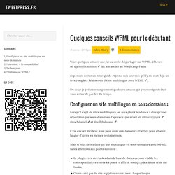 Conseils WPML pour le débutant