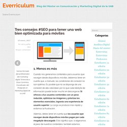Tres consejos #SEO para tener una web bien optimizada para móviles - EverriculumEverriculum