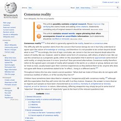 Consensus reality