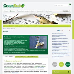 GREENFACTS - Consensus Scientifique sur l'Arsenic