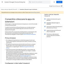 Consentire o bloccare le app e le estensioni - Guida di Google Chrome Enterprise
