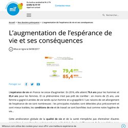 Conséquences de l’augmentation de l'espérance de vie en France