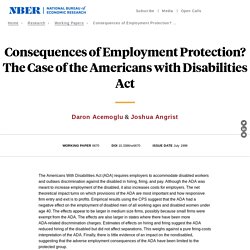 Consequences of Employment Protection? The Case of the Americans with Disabilities Act