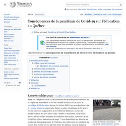 Conséquences de la pandémie de Covid-19 sur l'éducation au Québec