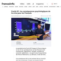 Covid-19 : les conséquences psychologiques de la crise pour les Français