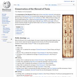 Conservation of the Shroud of Turin