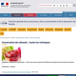 DGCCRF - Conservation des aliments