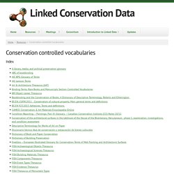 Conservation controlled vocabularies