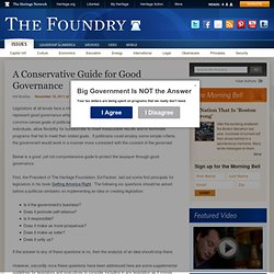 A Conservative Guide for Good Governance