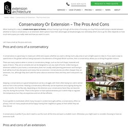 Conservatory Or Extension – The Pros And Cons - EA London