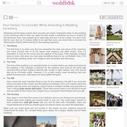 Four Factors To Consider While Attending A Wedding Ceremony