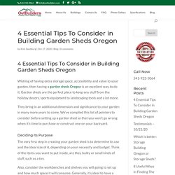 4 essential tips to consider in building garden sheds oregon