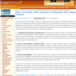 Steps To Consider When Choosing a Professional Web Design Company