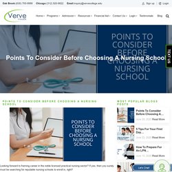 Points To Consider Before Choosing A Nursing School