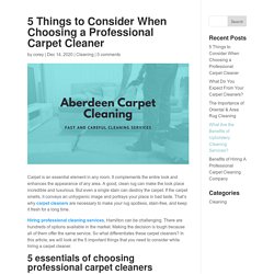 5 Things to Consider When Choosing a Professional Carpet Cleaner