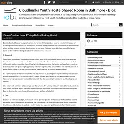 Please Consider these 9 Things Before Booking Hostel - Cloudbunks Youth Hostel Shared Room in Baltimore - Blog