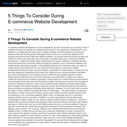 5 Things To Consider During E-commerce Website Development