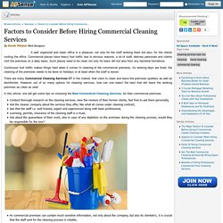 Factors to Consider Before Hiring Commercial Cleaning Services by Kwak Minjun