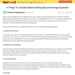 4 Things To Consider Before Getting Document Image Scanners