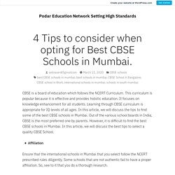 4 Tips to consider when opting for Best CBSE Schools in Mumbai