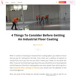 Go For A New Industrial Floor Coating in Atlanta