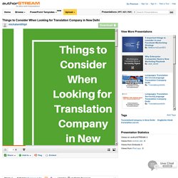 Things to Consider when Looking for Translation Company in New Del..