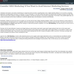 Consider 'iSEO Marketing' if You Want to Avail Internet Marketing Services