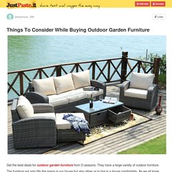 Things To Consider While Buying Outdoor Garden Furniture