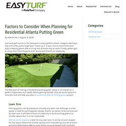 Factors to Consider When Planning for Residential Atlanta Putting Green