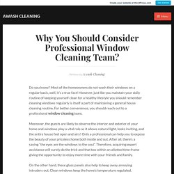Why You Should Consider Professional Window Cleaning Team? – awash cleaning
