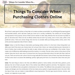 Things To Consider When Purchasing Clothes Online