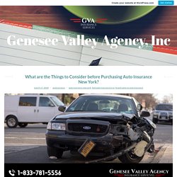 What are the Things to Consider before Purchasing Auto Insurance New York? – Genesee Valley Agency, Inc