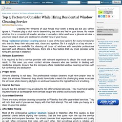 Top 5 Factors to Consider While Hiring Residential Window Cleaning Service