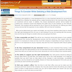 How to decide about Web Development Firm