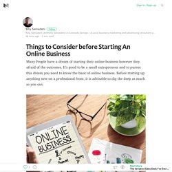 Things to Consider before Starting An Online Business – Medium