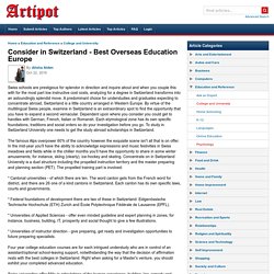 Consider in Switzerland - Best Overseas Education Europe