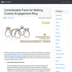 Considerable Facts for Making Custom Engagement Ring