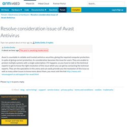 Resolve consideration issue of Avast Antivirus