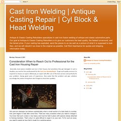 Consideration When to Reach Out to Professional for the Cast Iron Housing Repair