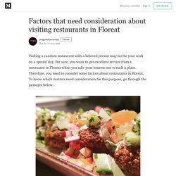 Factors that need consideration about visiting restaurants in Floreat