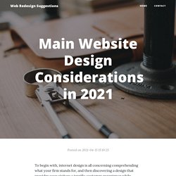 Main Website Design Considerations in 2021