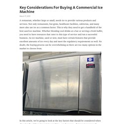 Key Considerations For Buying A Commercial Ice Machine