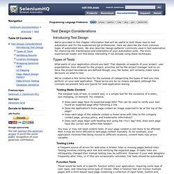 Test Design Considerations — Selenium Documentation